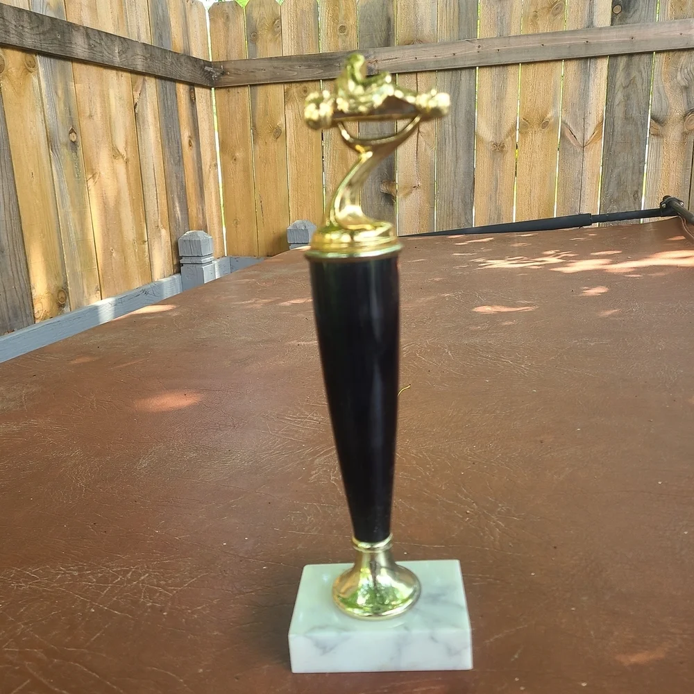 Vintage‎ Gold and Black Trophy with Marble Base